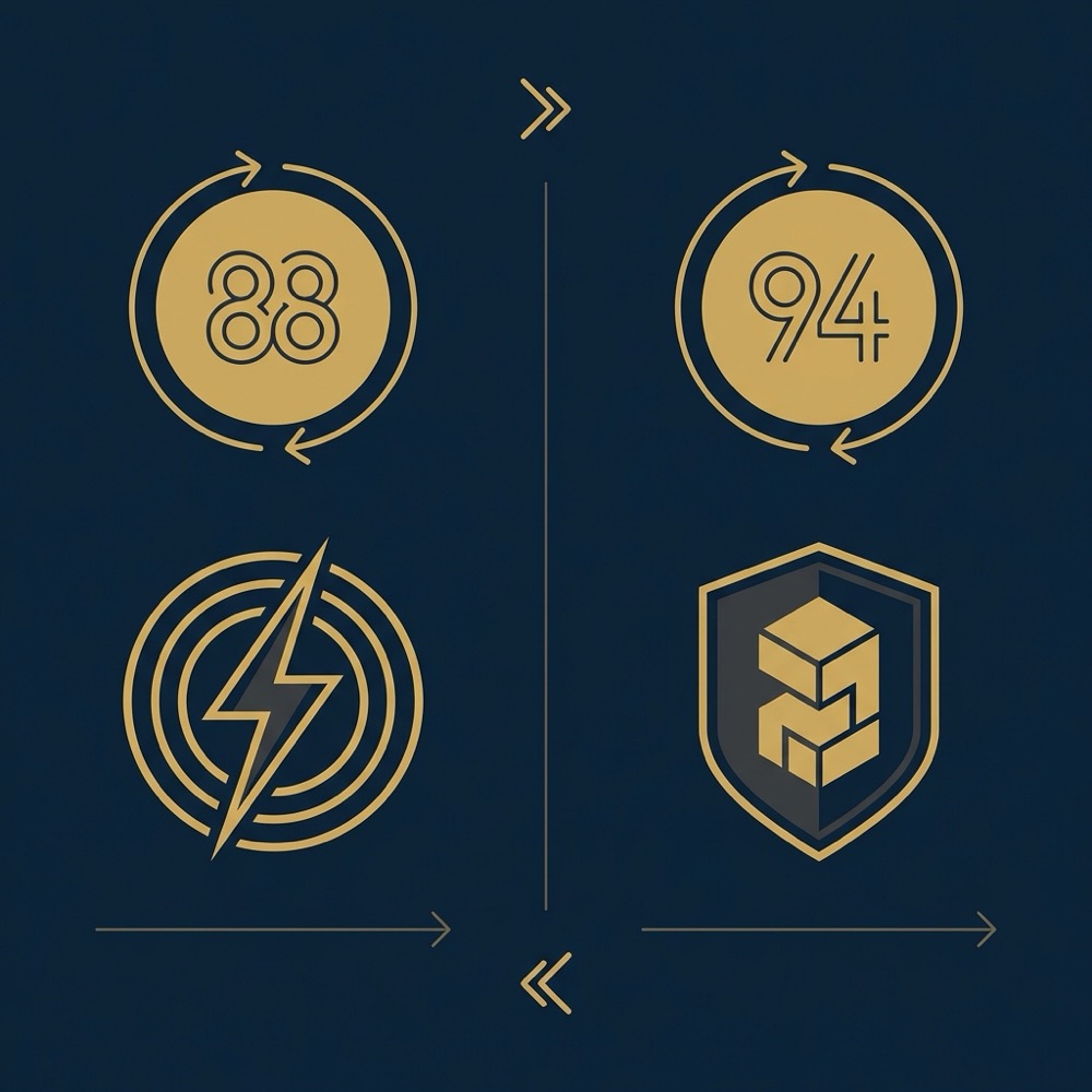 Minimal 2D vector infographic comparing fresh index speed and historic index stability for backlink analysis in Orvus Ltd brand colors