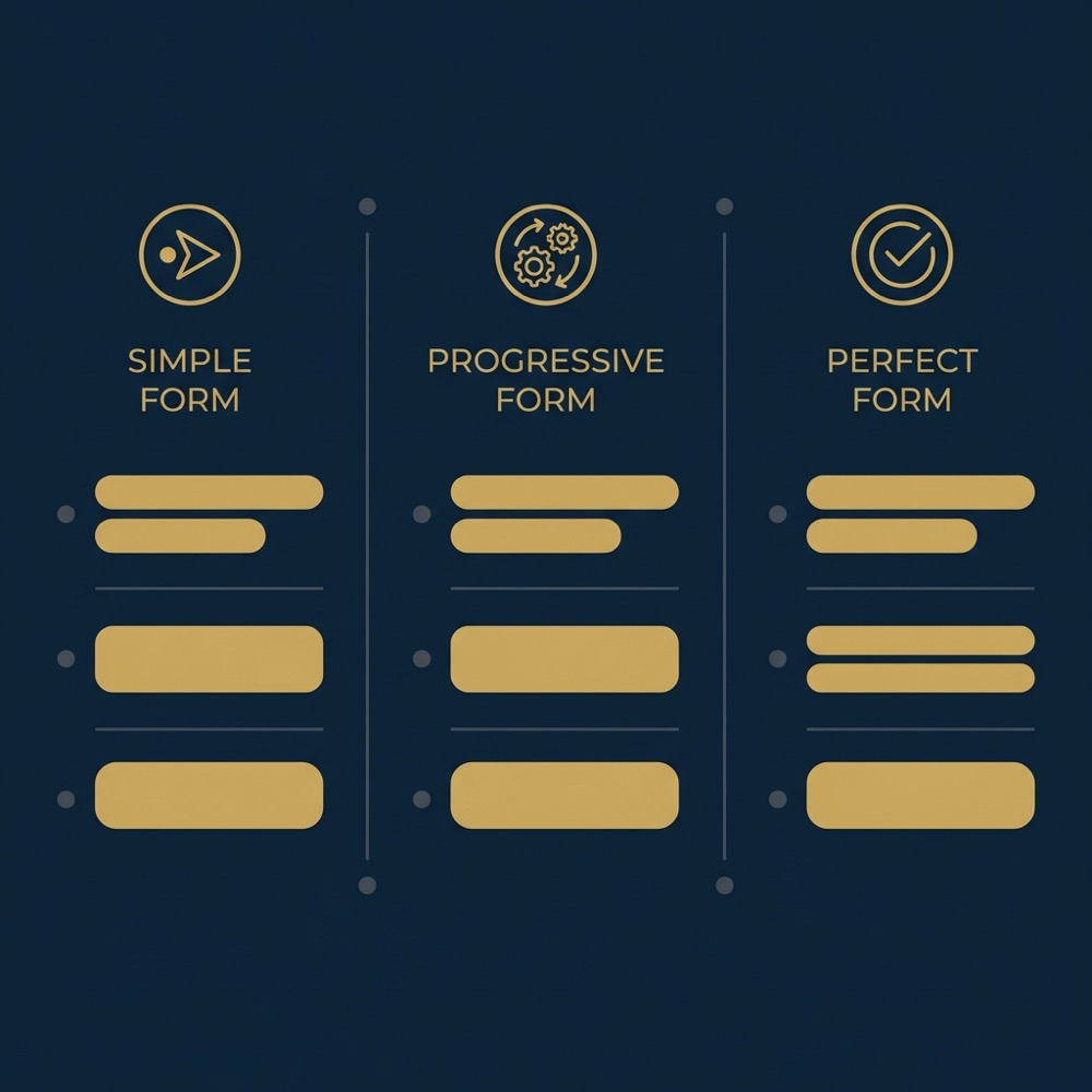 Minimal 2D vector infographic showing three conjugation columns with simple icons and horizontal placeholder bars on dark blue background rewrite