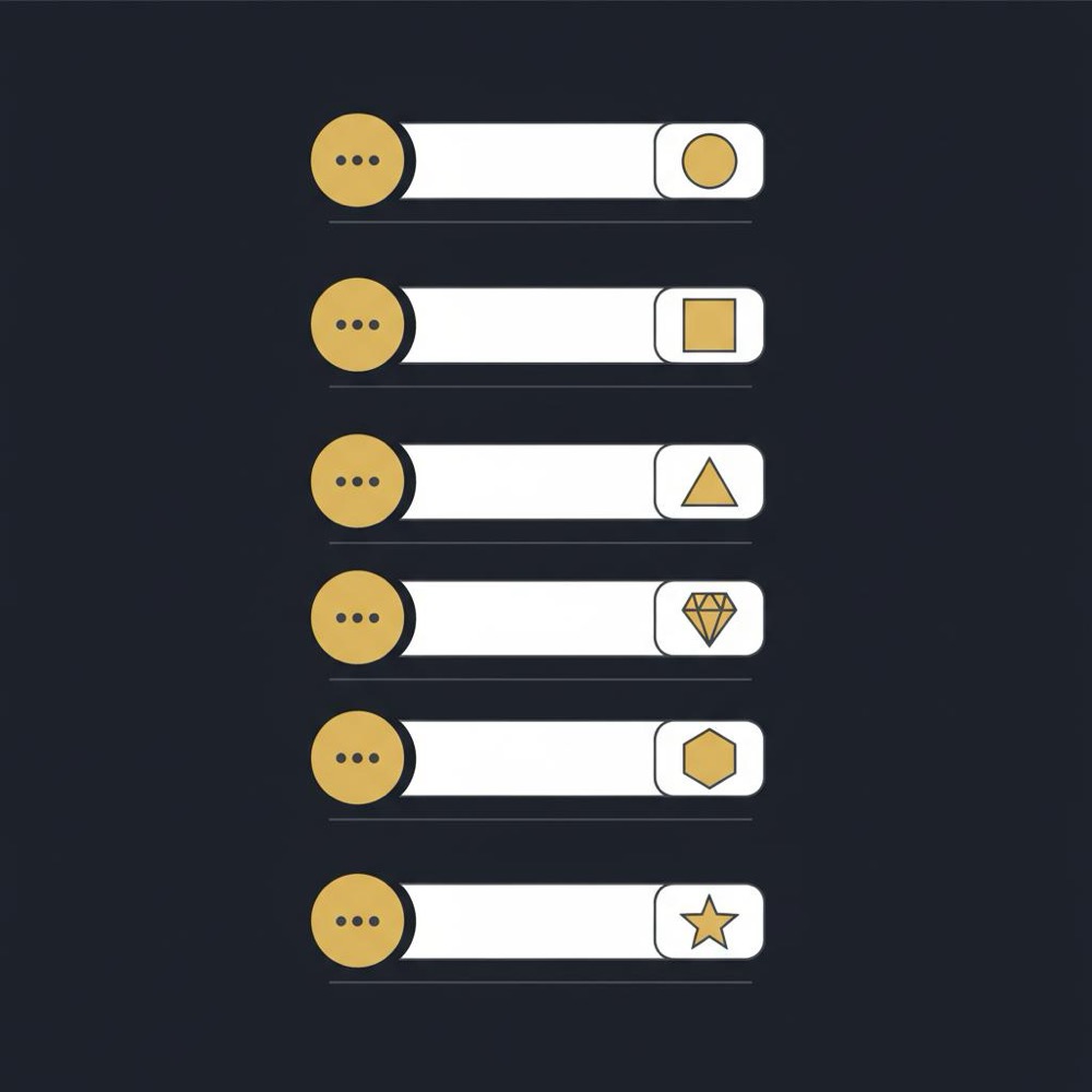 Vertical vector infographic with seven section preview icons using dot-based numbering and thin dividers in Orvus Ltd brand colors for how to write an article