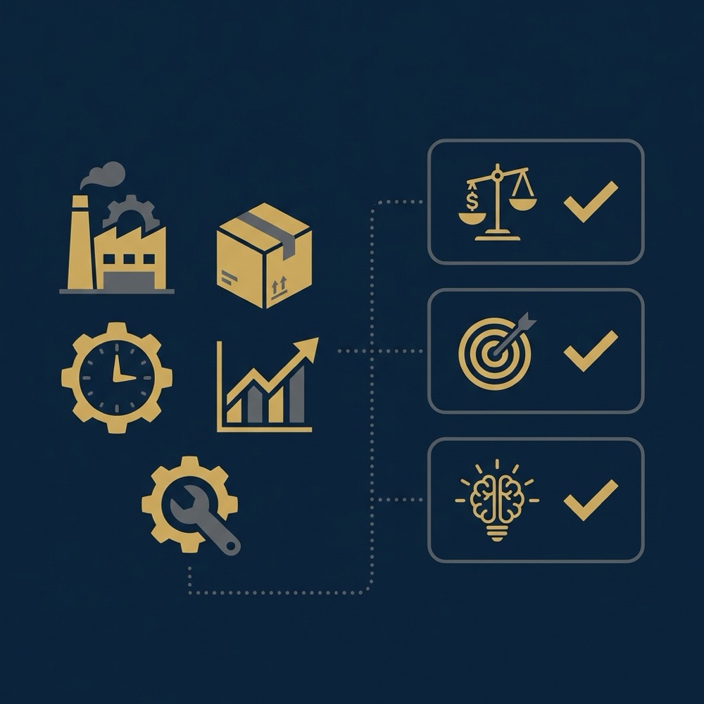 Minimal 2D vector infographic showing cost drivers and a visual checklist with icons for seo expert services on dark blue background