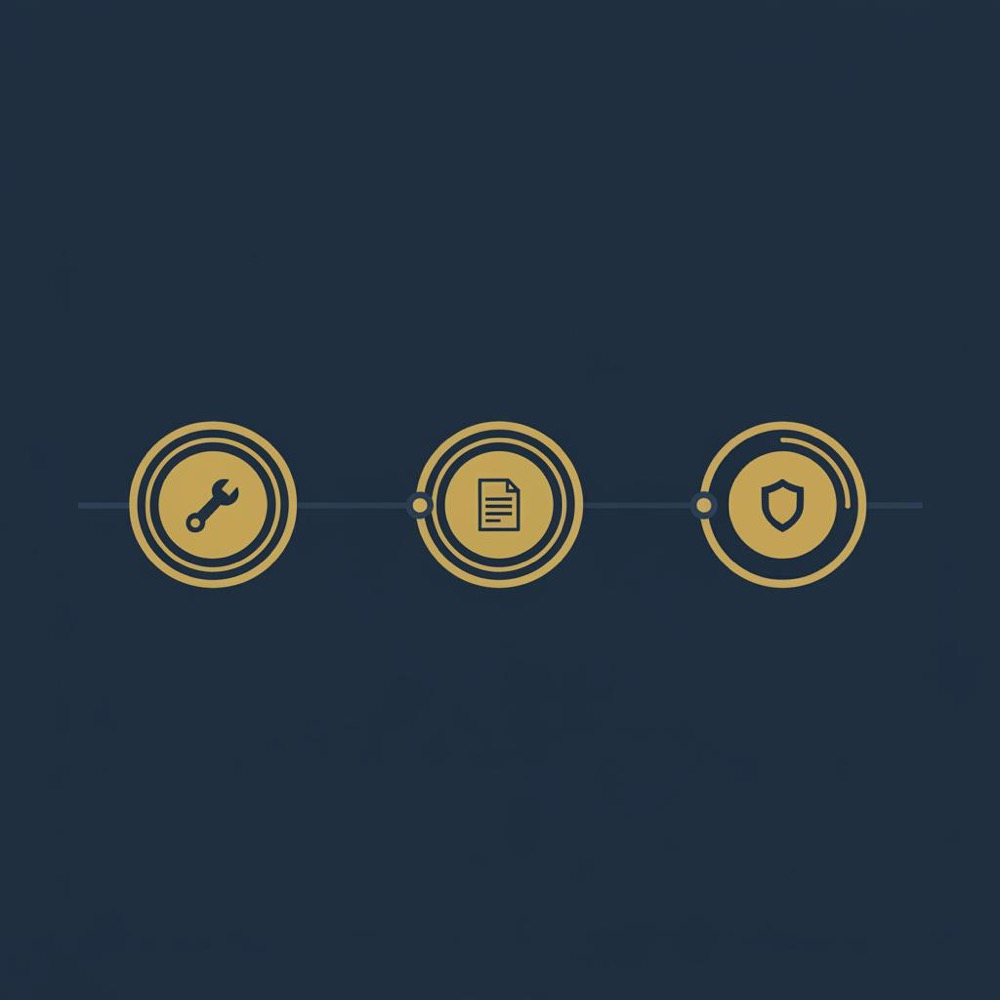 Minimal 2D vector timeline infographic showing three milestone nodes for 30 90 180 day SEO progress with icons for technical fixes content and authority building monthly seo services